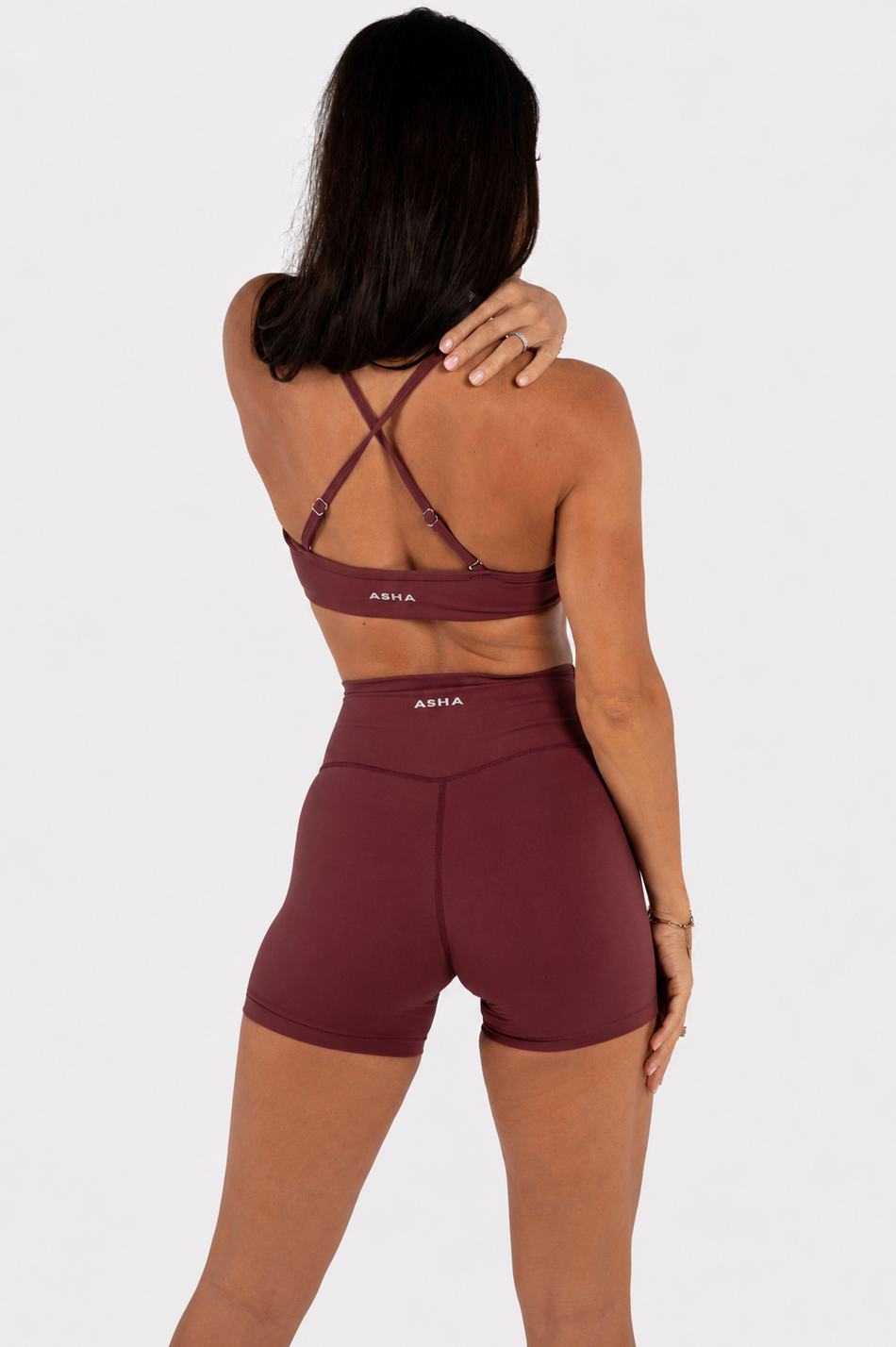 Cross Back Crop - Burgundy