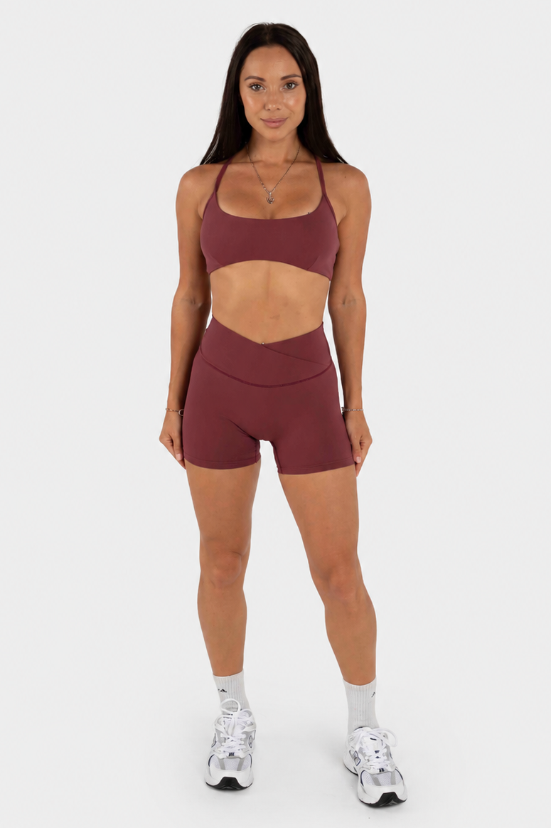 Cross Over Shorts - Burgundy