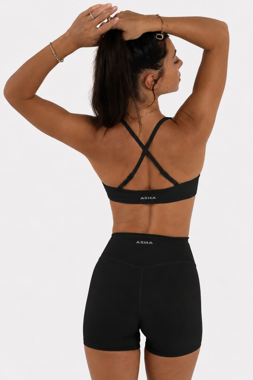 Cross Back Crop - Black