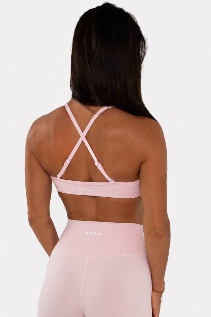 Cross Back Crop - Baby Pink
