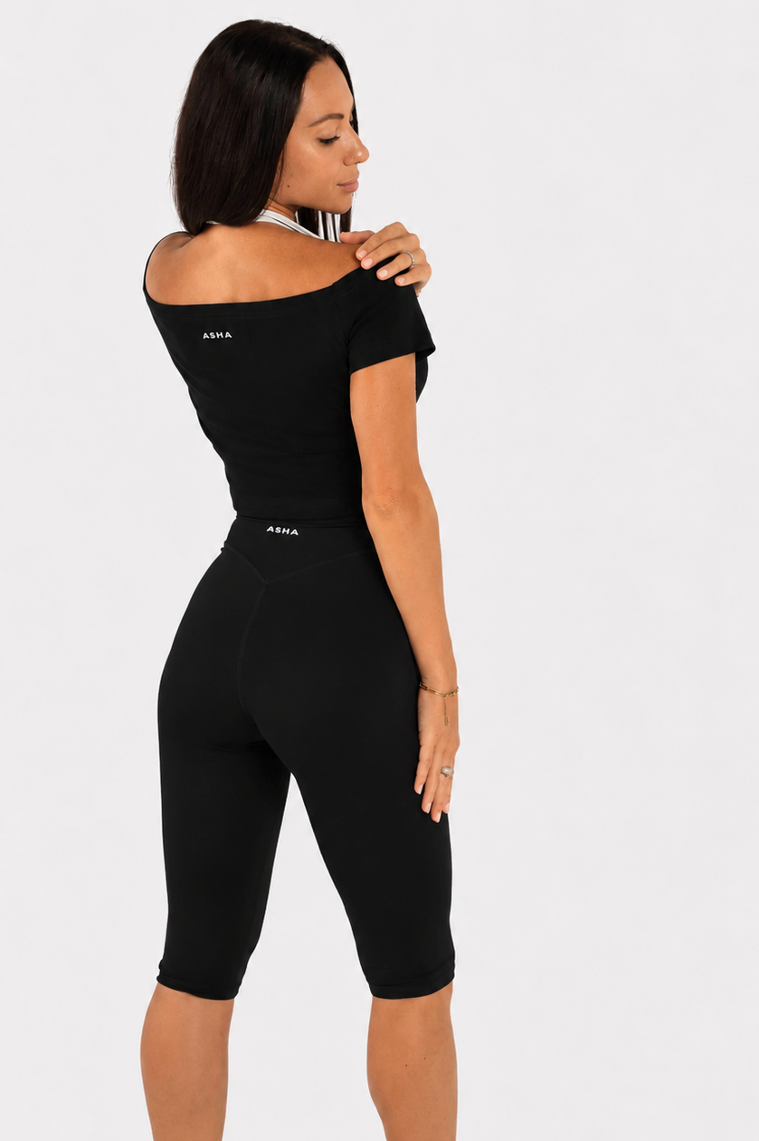Off Shoulder Midi - Black