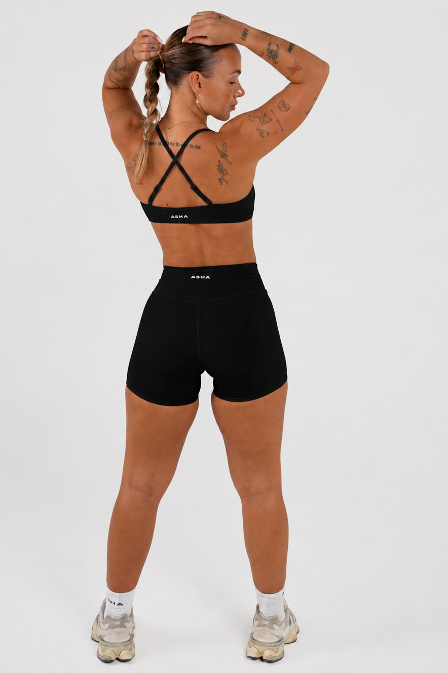 Cross Back Crop - Black